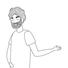 Man cartoon drawing vector design