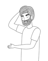 Man cartoon drawing vector design