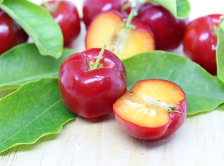 Fresh acerola fruit, typical form Brazil