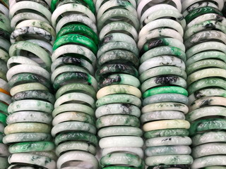 Jade stone bracelet colorful collection background