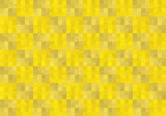 背景：市松模様 幾何学模様 幾何学 金箔 屏風 金 ゴールド テクスチャー モザイク ブロック