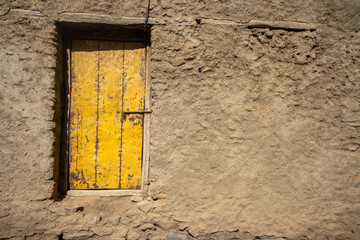 Entrance door to a house in the town of Aksum, Ethiopia