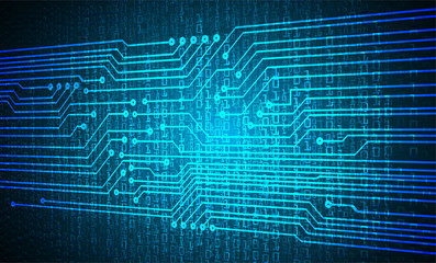 Blue cyber circuit future technology concept background