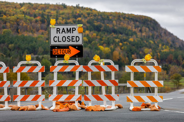 Ramp Closed. Schoharoe Valley, New York State, USA.