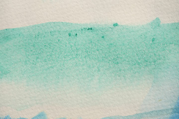 Abstract background and texture pattern blue and green color flow on white background, Illustration watercolor hand draw and painted on paper, The sky and the land are covered by snow in the winter