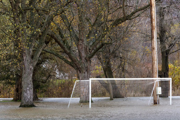 November 1, 2019: Flooding of a soccer field in the village of Saint Johnsville, Montgomery County,...