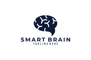 smart brain logo icon vector isolated