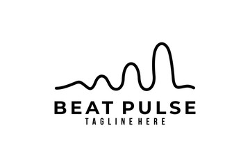 beat pulse logo icon vector isolated