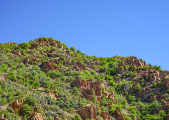 Naklejka premium Rocky Cliff with Old Mine Parts