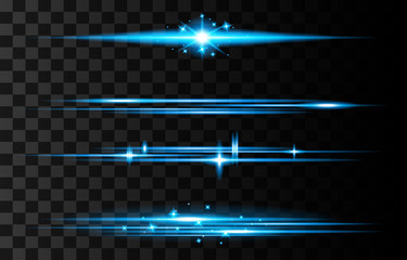 Fototapeta premium Set of Light streak fast effect. Abstract background speed.