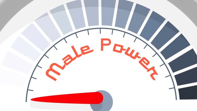 Scale with arrow. The male power level measuring device. Sign tachometer, speedometer, indicators.. 3D rendering