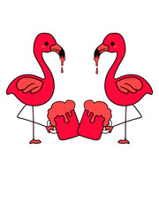 2 Bier Flamingos pink rosa