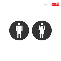 Toilet Man and Women Icon Design Vector