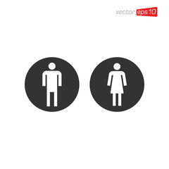 Toilet Man and Women Icon Design Vector