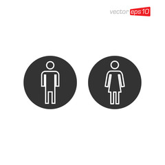 Toilet Man and Women Icon Design Vector