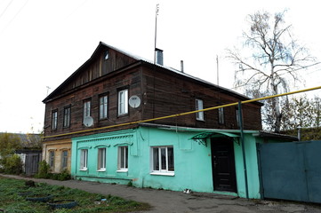 New built houses in the old town of Ryazhsk. Ryazan region