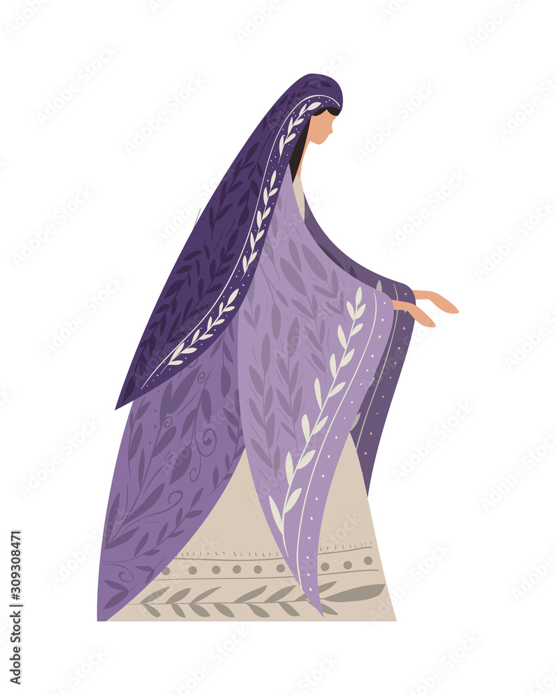 Wall mural virgin mary of happy epiphany day vector design