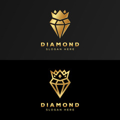Luxury royal diamond gold logo premium