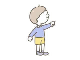 Boy pointing finger