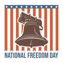 The Liberty Bell as symbols of freedom and justice for National freedom day. Vector Illustration.