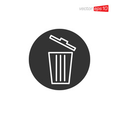 Trash Can Icon Design Vector