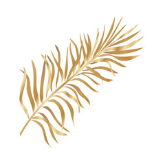 Isolated tropical gold leaf vector design