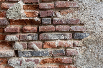 OLD BRICK WALL FOR BACKGROUND AND TEXTURE