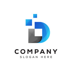 letter dtechnology logo design