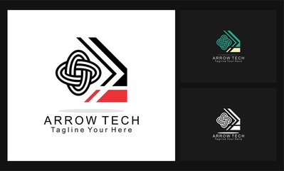 arrow tech concept design logo