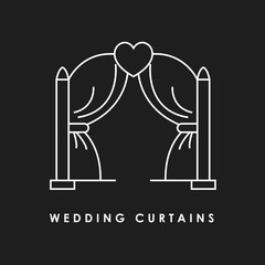  Wedding curtains line icon