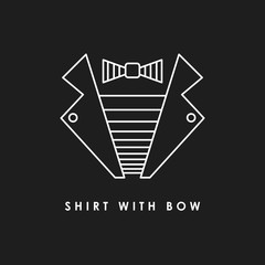  Shirt with bow tie line icon