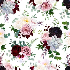 Keuken foto achterwand Rozen Donkere bloemen vector bloemmotief