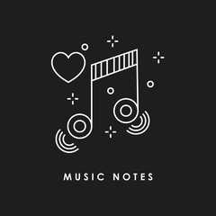  Music notes line icon