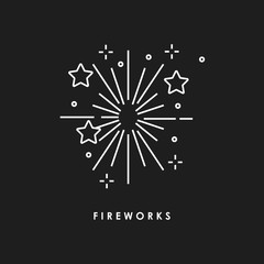  Fireworks line icon