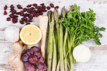 Best nutritious food for kidneys health. Healthy eating containing vitamins concept