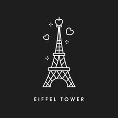 Fototapeta na wymiar Eiffel tower line icon