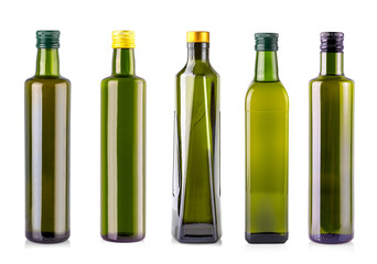 bottle of olive oil isolated on a white background