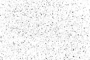 Chaotic black star bokeh on a isolated white background. falling blurry bokeh snow overlay, starry sky. black spots on white background, black drops and spots. abstraction.