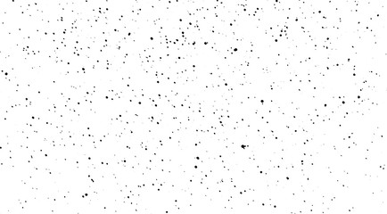 Chaotic black star bokeh on a isolated white background. falling blurry bokeh snow overlay, starry sky. black spots on white background, black drops and spots. abstraction