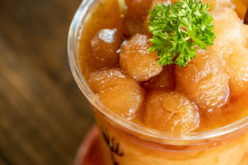 Longan smoothie juice, sweet water for good health.closeup.