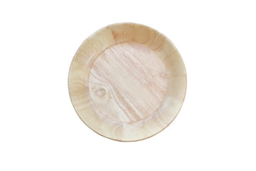 wooden Food container, Bowl isolate on white background. Wood crafts. Handmade