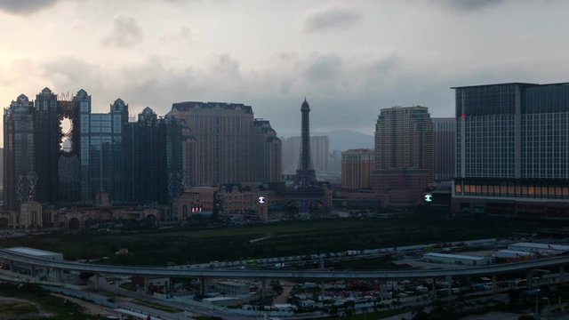 Cotai centres of Macau Coloane Village in China timelapse