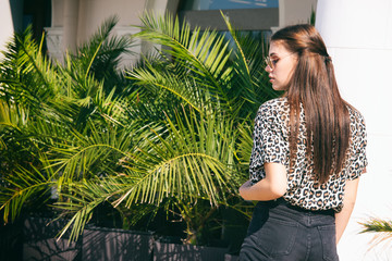 Young attractive girl on vacation. 