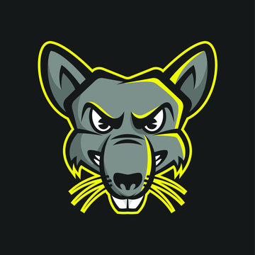 Rat Head Mascot Logo