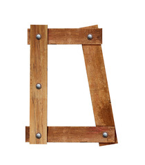 Wood font, wooden plank font letter D