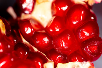 Red berries of ripe pomegranate