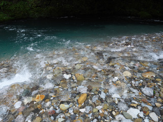 水の流れ 神崎川 長良川水系 岐阜県　日本