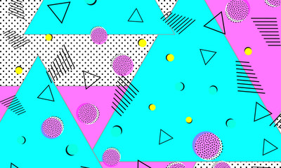Magenta Funky Ornament. Baby Blue Hipster Decor.
