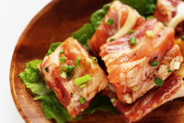 Homemade pork and onion marintaed for korean barbecue