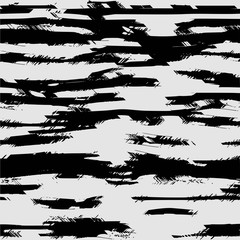 Seamless pattern. Dark horizontal stripes on a gray background, grunge style.